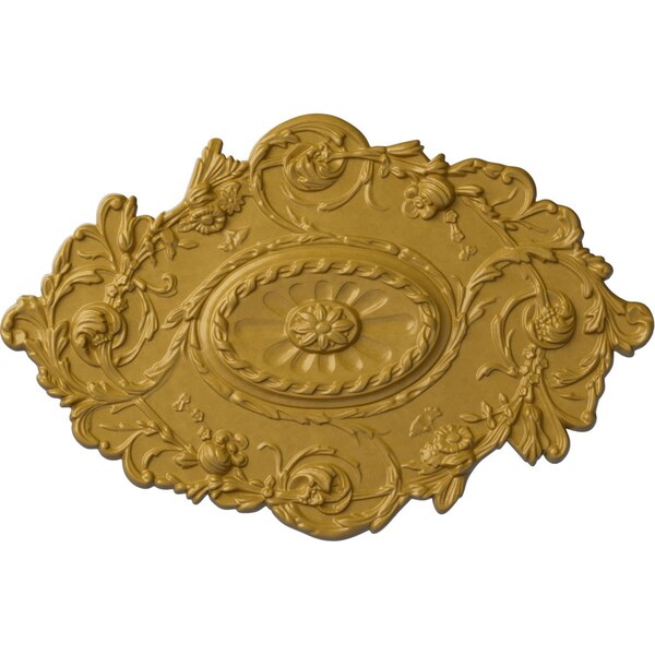 Ekena Millwork Strasbourg Ceiling Medallion, Hand-Painted Iridescent Gold, 30 1/2"W x 20"H x 1 1/2"P CM30SGIGS - main